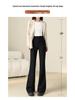 Women's High Waist Slimming Black Flared Suit Pants with Plus Velvet for Autumn/Winter 2025