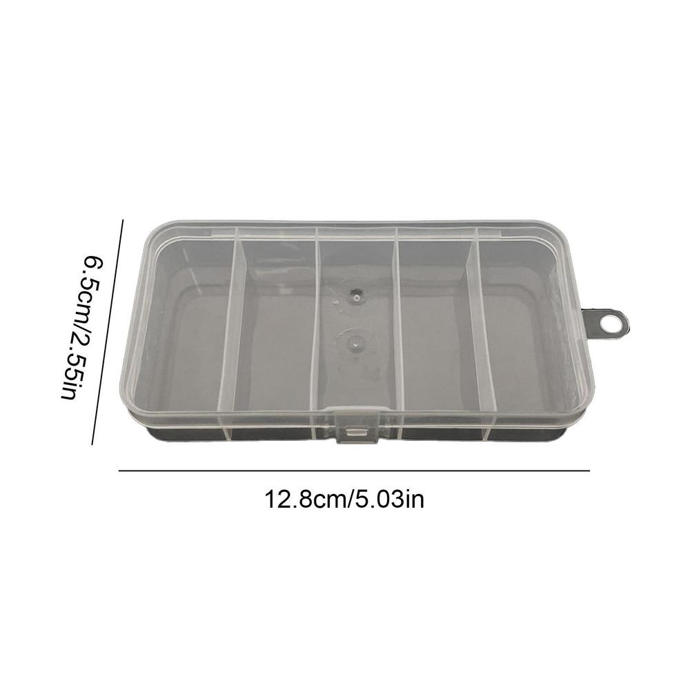 

5 Compartments Fishing Tackle Box Plastic Waterproof Fishing Equipment Soft Fish Lure Hook Bait Storage Case Organizer Container білий