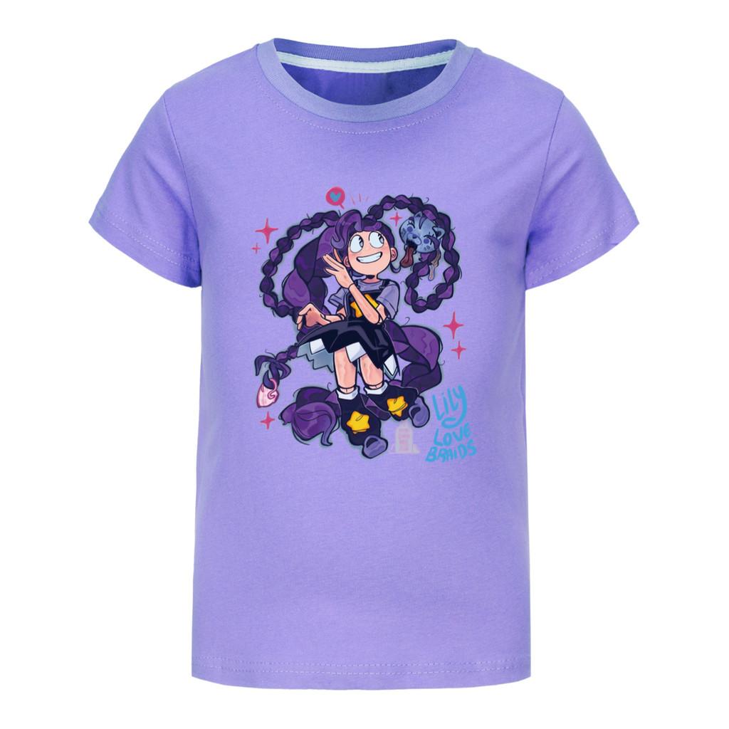 5625 Girls Lily Lovebraids Print Short Sleeves T-Shirt Top