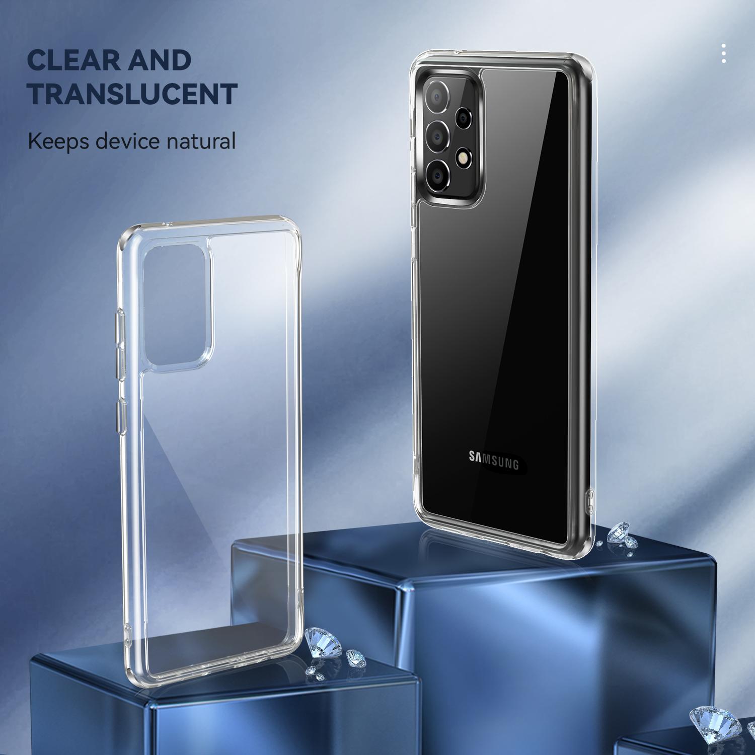 

Transparent TPU+PC Phone Cover for Samsung Galaxy A52 4G/5G/A52s 5G with Independent Electroplating Side Buttons A
