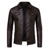 Men'S Leather Jacket New Spring, Autumn And Winter Korean Version Slim Trend Velvet Thickened Locomotive Jacket Men'S Leather Jacket