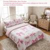 Pink Ribbon Bow Duvet Cover Set Single Size Dreamy Coquette Bedding Set With 1 Pillowcase For Princess Girls
