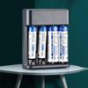 Smart 4-Slot Battery Charger for AA/AAA Ni-MH Batteries Fast Charging USB Plug and Play