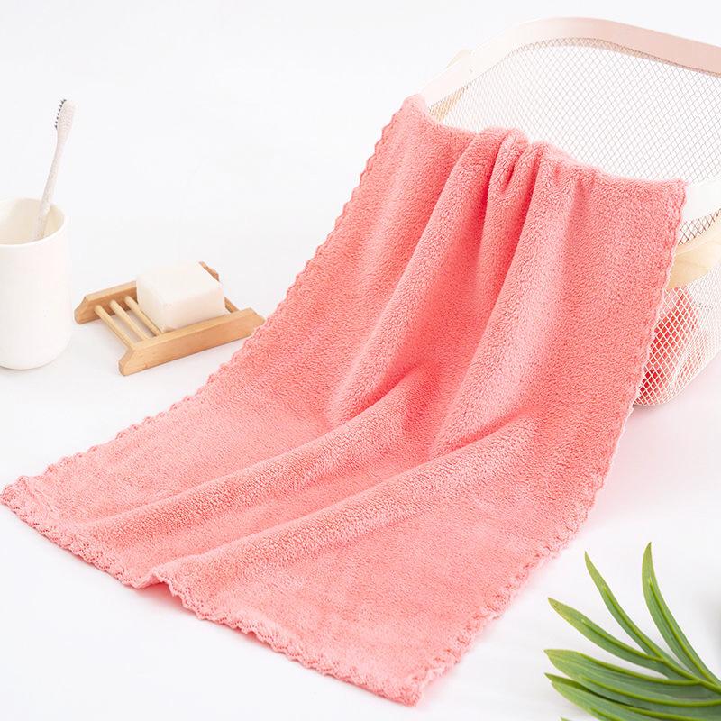Toalha de Banho Macia de Coral Fleece Espessado - Absorvente, Cor Sólida, Perfeita para Adultos.