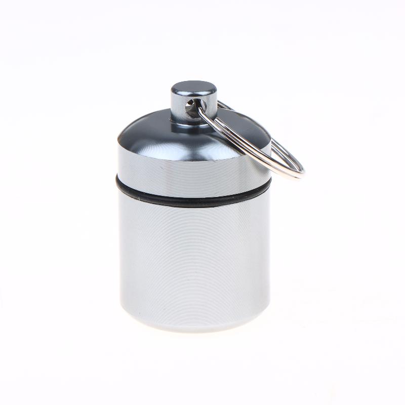 Aluminum Alloy Pill Case Keychain Portable Waterproof Mini Storage Container For Pills Earplugs And Small Items