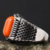 Anillo Retro Colorido de Piedras Preciosas Moda Masculina Punk Hip Hop Accesorio
