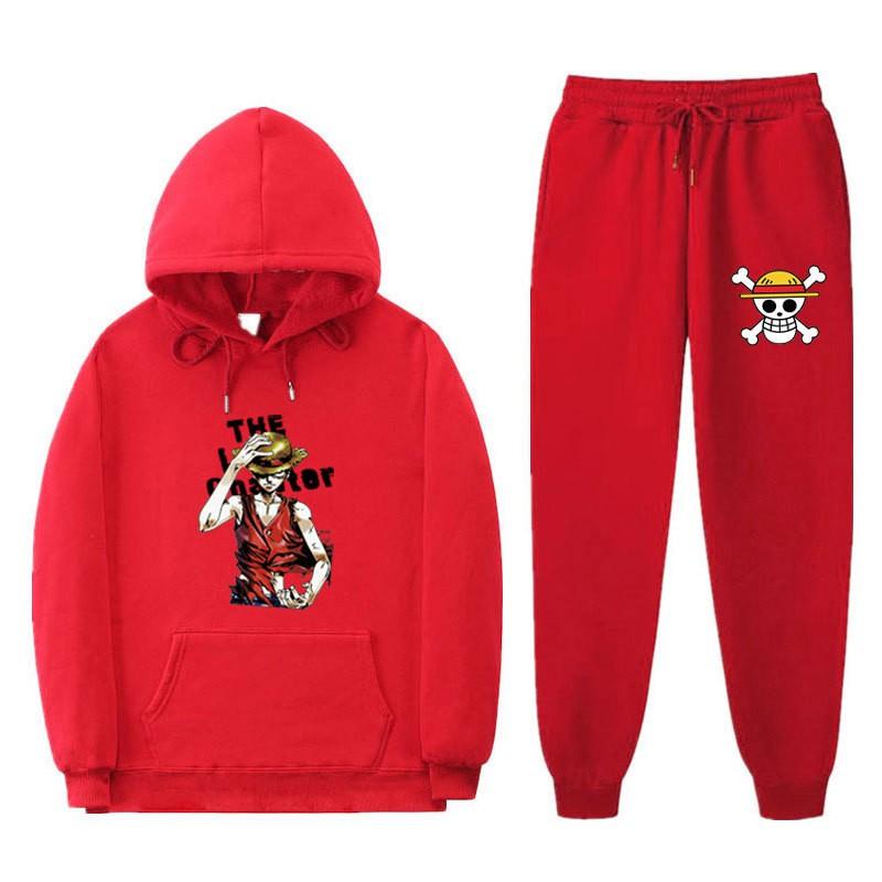 Mens Warm Hooded Sweatshirt Set With Printed Design Long Sleeve Top Pants Casual Sportwear Winter