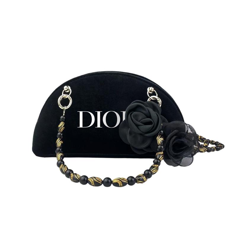

DIOR [Customized Cosmetic Bag] BNK Velvet Rose Fabric Artistic Style Casual and Versatile Intellectual Elegant Luxurious Flower Decoration Storage рожевий колір золота