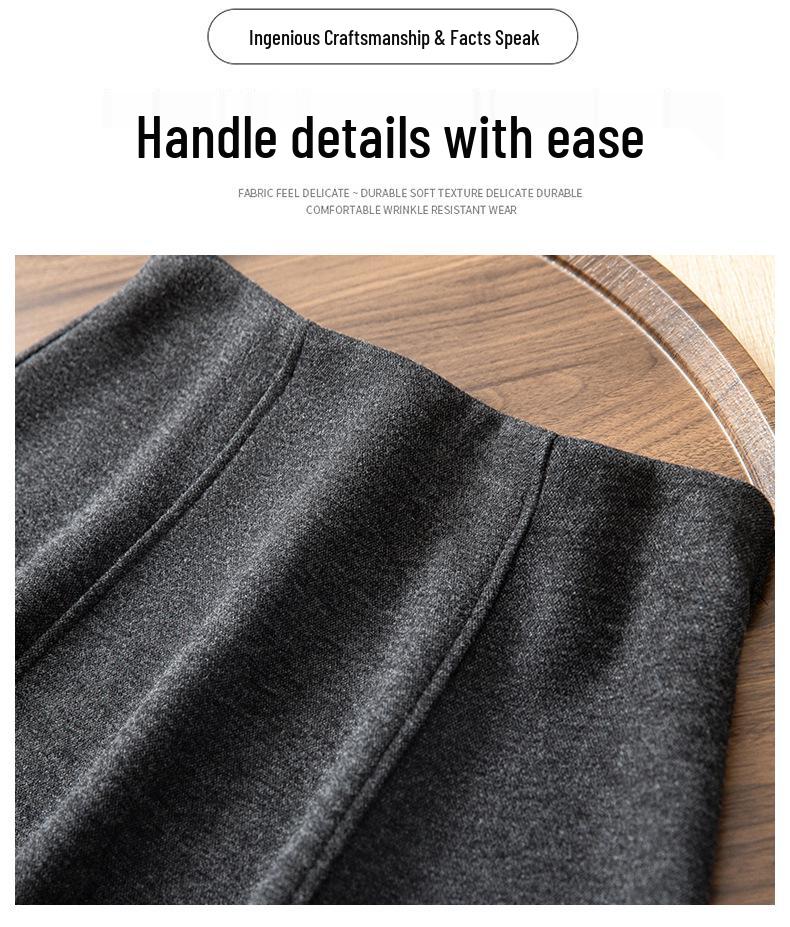 Black Woolen High-Waisted A-Line Half-Skirt for Women - Autumn/Winter 2025 Collection, Mid-Length, Thickened Drape Petal Design
