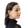 49MD Elegant Handmade Crochet Snood Hair Net Turban Hat for Women with Pearls Bead Decoration Great for Weddings and Parties