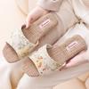 Modische Atmungsaktive Indoor-Leinenslipper Für Damen Herren Zuhause Hausschuhe Chinesischer Stil Stickerei Rutschfest Paare Haus Schlafzimmer Pantoletten
