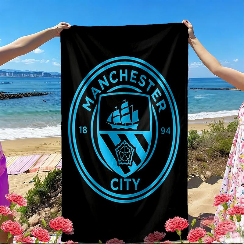 Football team City FC Print Beach Towel, Versatile Lightweight Absorbent Beach Towel for Pool Surf Yoga Bathroom, Perfect Birthday Holiday Gift