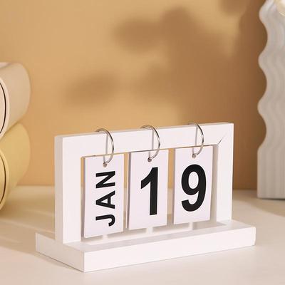 Nordic Wooden Calendar: Stylish Desk & Home Ornament for Simple Decor