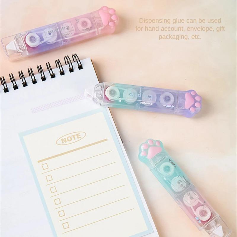 1pcs Double Ended Correction Lovely Cute Cat Design Dual Function Easy To Use Convenient Correction Portable Stationery