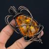 Baltic Amber Pendant, 999 Copper Wire Wrapped Gemstone Jewelry, Handmade Pendant For Mother Day