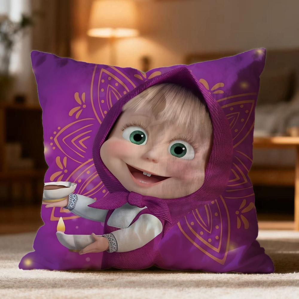 

Модна наволочка M-MMasha and the Bear, м яка, що миється, для подушки, багатофункціональна для дивана, ліжка, подорожей, офісу 50cmx50cm
