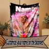 Custom Name Personalized Karol G Print Blanket, Home Decor, Bedroom, Sofa, Camping, Couch, Gifts for Birthday Christmas