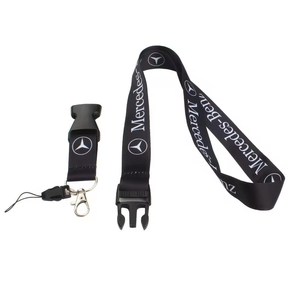 Autocolante para Carro Para Mercedes Benz Lanyard de Motocicleta Emblema com Impressão em Nylon Estilo Preto Porta-Chaves Acessórios para Motocicleta Gadget Auto Fas