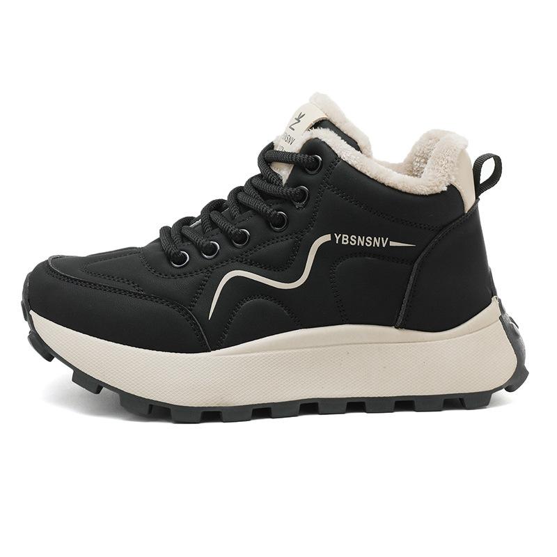 BF thick-soled winter new velvet thickened short boots to increase the height of casual sports cotton shoes warm dad shoes