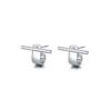 925 Silver Geometry Studs Earring for Women Splicing Korean Hip Hop Versatile Jewelry Gift