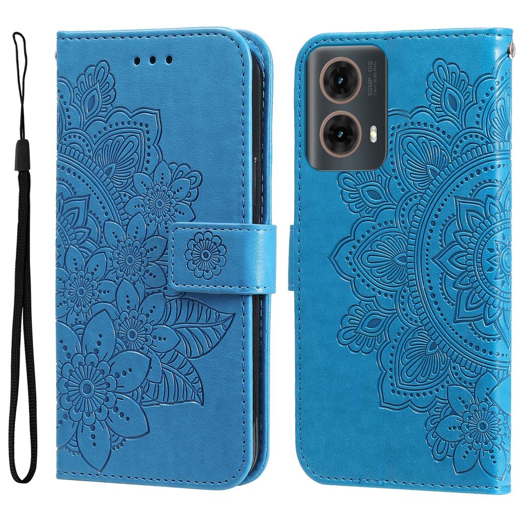For Motorola Moto G85 5G/S50 Neo 5G Case Floral Pattern PU Leather Wallet Stand Phone Cover