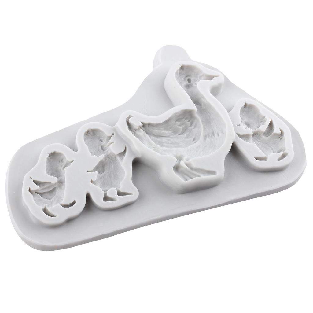 Enten Silikonformen Entenmutter Baby Fondantform Kuchen Dekorationswerkzeuge Cupcake Topper Süßigkeiten Schokolade Gumpaste Form