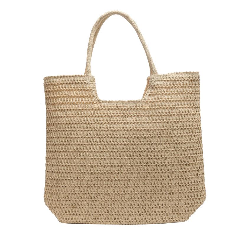 2026 Spring/Summer Women's High-End Straw Woven Tote Bag - Large Capacity Beach Bag