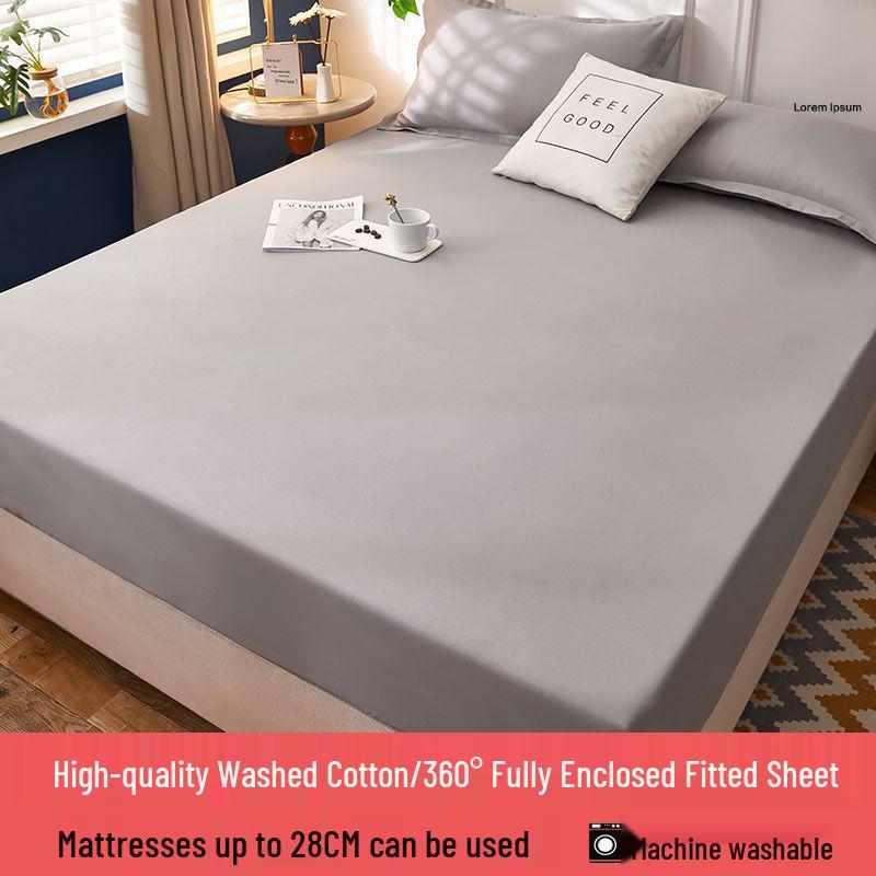 Nanjiren Washed Cotton Non-Slip Fitted Bedspread & Mattress Protector