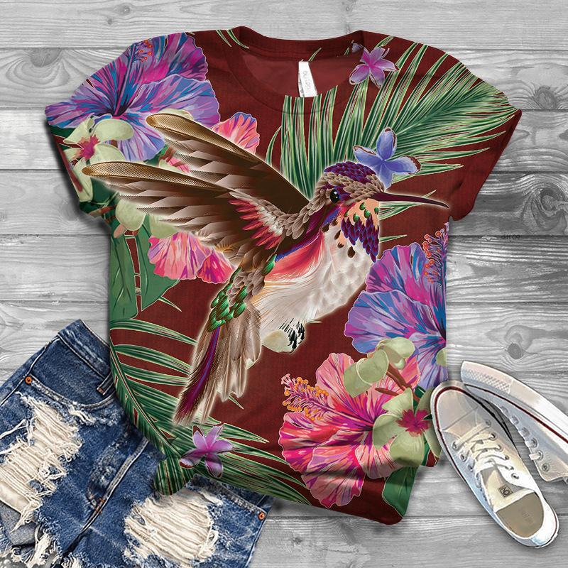 Women's Clothing Series New Summer 3D T-shirt Printed Round Neck Summer Women's T-shirt