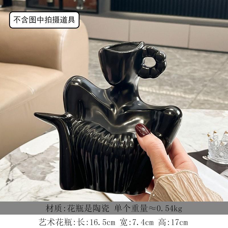 

Керамическая ваза-орнамент в форме ключицы, абстрактное человеческое тело, аранжировщик для цветов, гостиная, офис, обеденный стол, цветочная ваза, украшение для дома