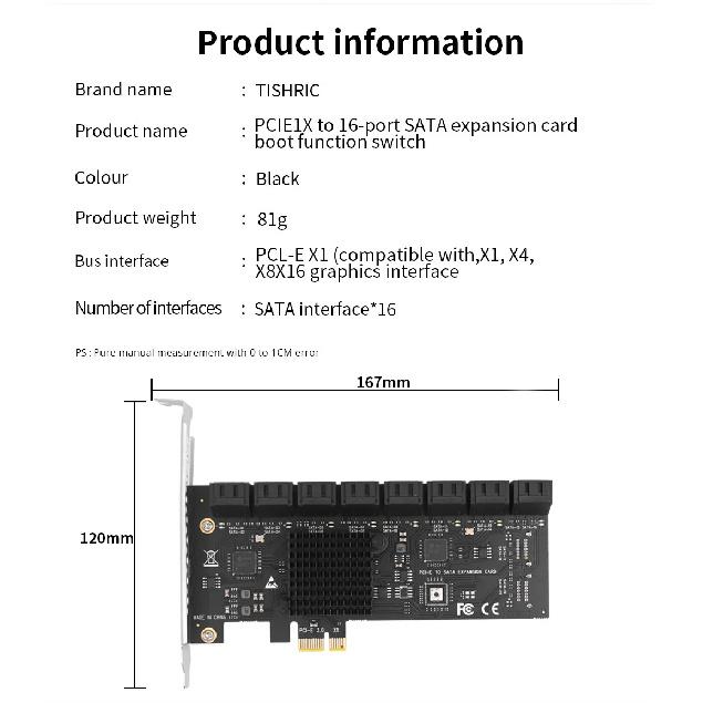 PCIE Sata 1X To 2/6/10/16 Ports SATA3.0 PCI-E Expansion Card Adapter PCI Express Multiplier PCIE3.0 Sata Controller Add On Cards