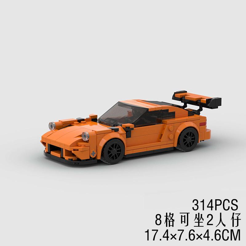 Technisches Auto Stadt Geschwindigkeit Sport MOC Kreatives Rennauto Bausteine Garage Auto Rennauto Auto Fahrzeug Spielzeug