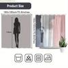 1pc Abstract Pastel Expressionism Shower Curtain - Pink, Grey, White Brushstrokes, Dynamic Texture, Serene Vibrant Mood, Polye