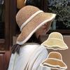 Breathable Straw Fisherman Hat Wide Brim Hollow Beach Cap Fashion Bucket Hat  for Women's