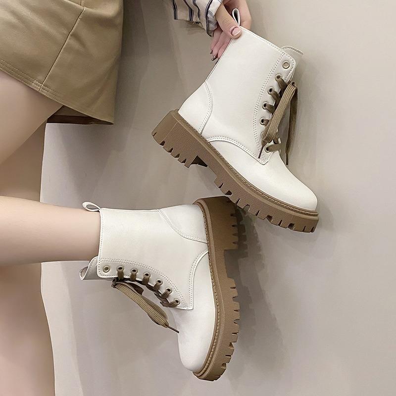 Retro krátké kozačky v britském stylu pro ženy na běžné nošení