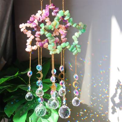 Pendurado sinos de vento cristal suncatcher ornamento decoração da janela arco-íris fabricante ornamento para casa decoração parede vento carrilhão