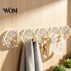 Home Organization Hooks Acrylic Adhesive Hooks, Hexagonal Wave Shape, No Drilling Easy Clear Wall Installation Hook, Modern Style for Bathroom Kitchen