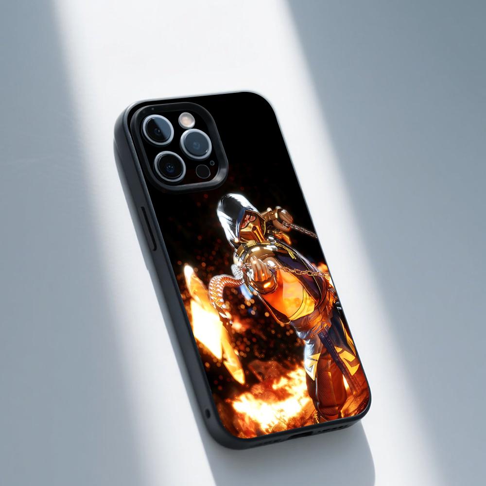 M-Mortal K-Kombat Logo Phone Case For iPhone 16,15,14,13,12,11,Pro,Max,Plus,X,XS,SE,E,Mini,Soft Silicone Black Case