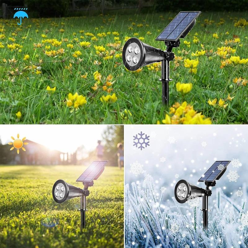 7LED Solcelle Spotlys Justerbar Lysstyrke Vanntett Solcelle Spotlight Lys Landskap Hage Vegglys Utendørs Dekor Belysning