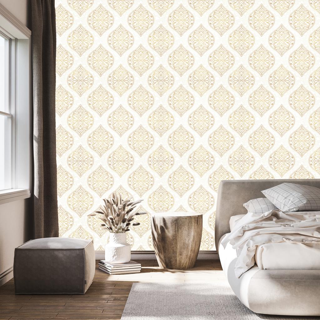 Retro-Tapete mit Ornamenten im östlichen Stil für Wohn- und Schlafzimmer 50x1000
