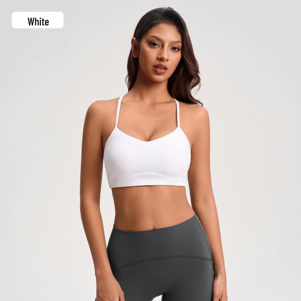 Reggiseno Sportivo Push-Up da Donna con Spalline Sottili e Imbottiture - Sexy Design sulla Schiena, Anti-Cedimento, Ideale per Fitness e Yoga.