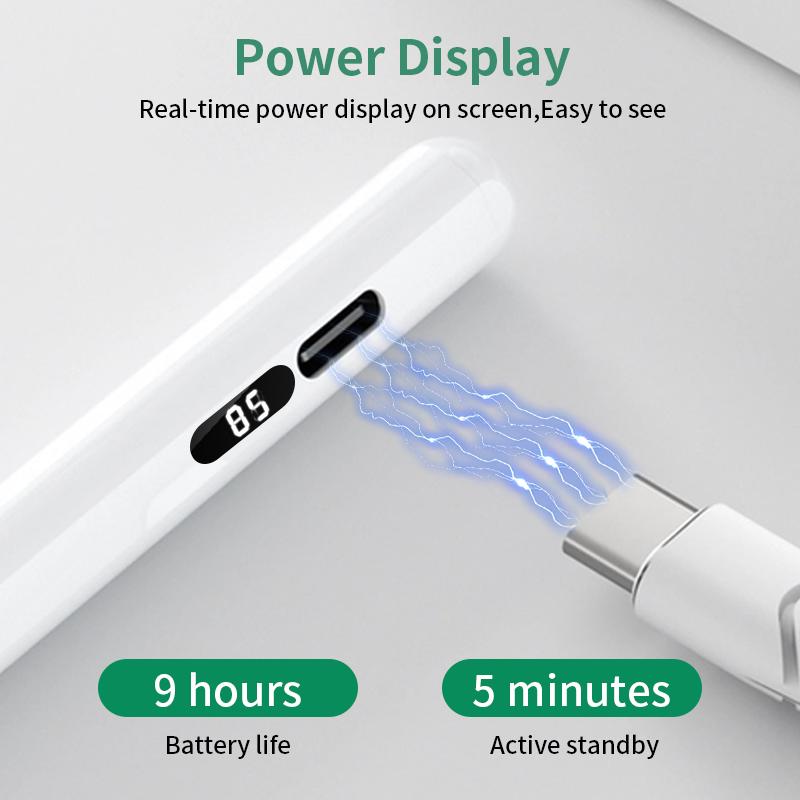 New Style Digital Display Led Magnetic Stylus for Apple Pencil 2nd Active Stylus Pen Capacitive Drawing Pencil for Ipad Pro Air
