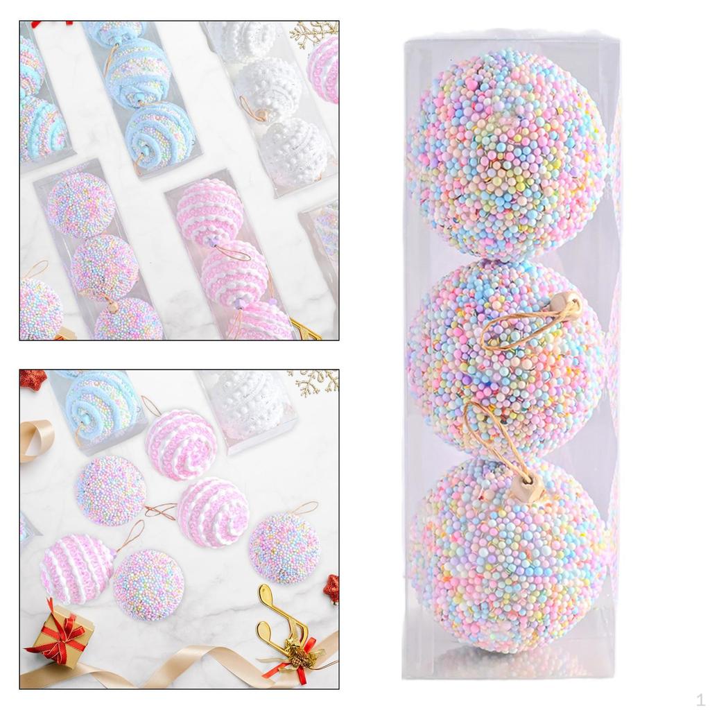 3 Pieces Christmas Ball Ornaments Decorations Pendants DIY Tree Hanging Balls for Festive