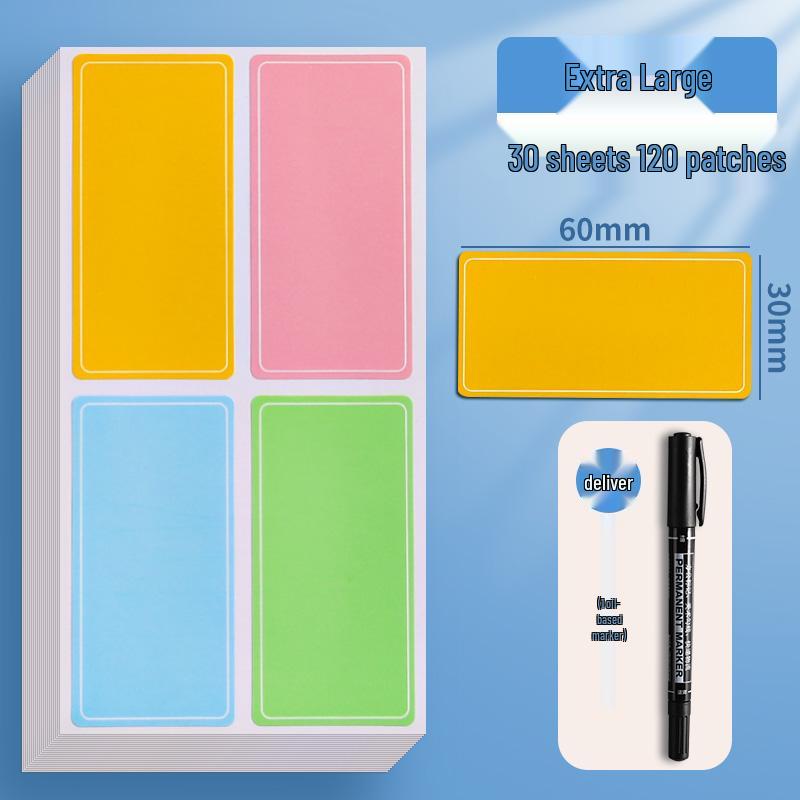 Waterproof Self-Adhesive Name Labels and Colorful Sticky Notes