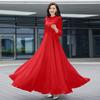 White Flowing Chiffon Beach Dress with Large Hem Skirt - Summer Long Style for Women