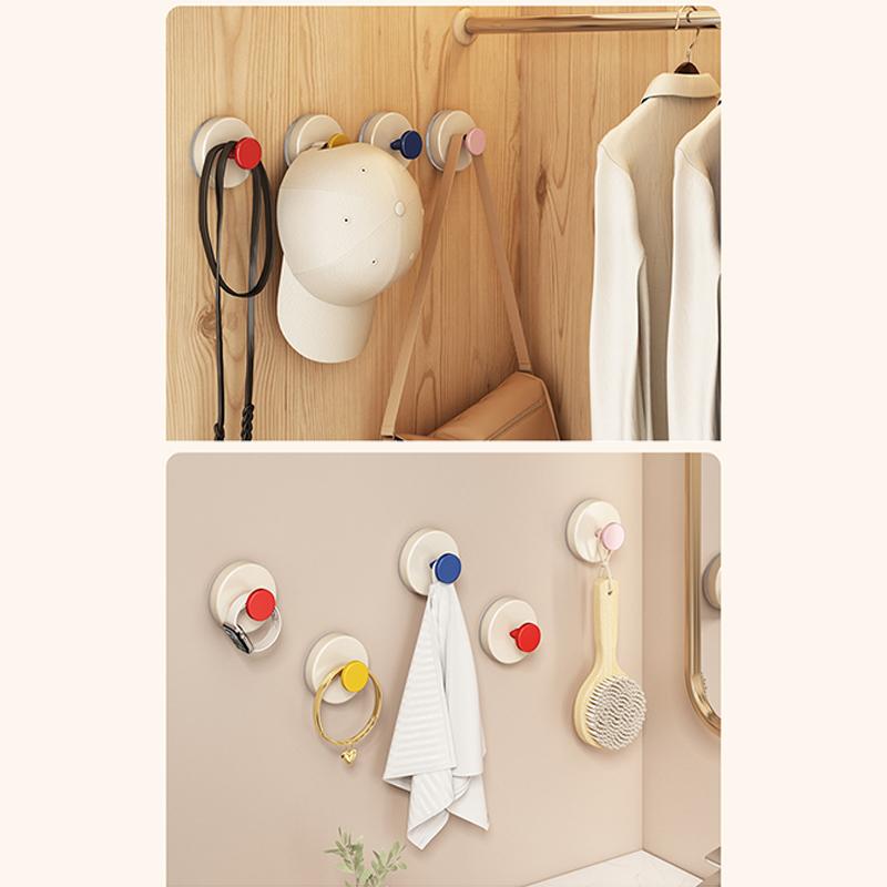 Reusable Abs Suction Cup Hook Punch-Free Wall Mounted Wall Hanger Accessories Vacuum Door Hooks Toilet
