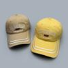Korean Letters Embroidery Striped Baseball Hats New Men Women Sunshade Personal Versatile Casual Fashion Simple Ins Peaked Caps