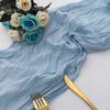 Bohemian Twist Tiulowy Bieżnik na Stół - Pomarszczona Elegancja na Wesela i Imprezy