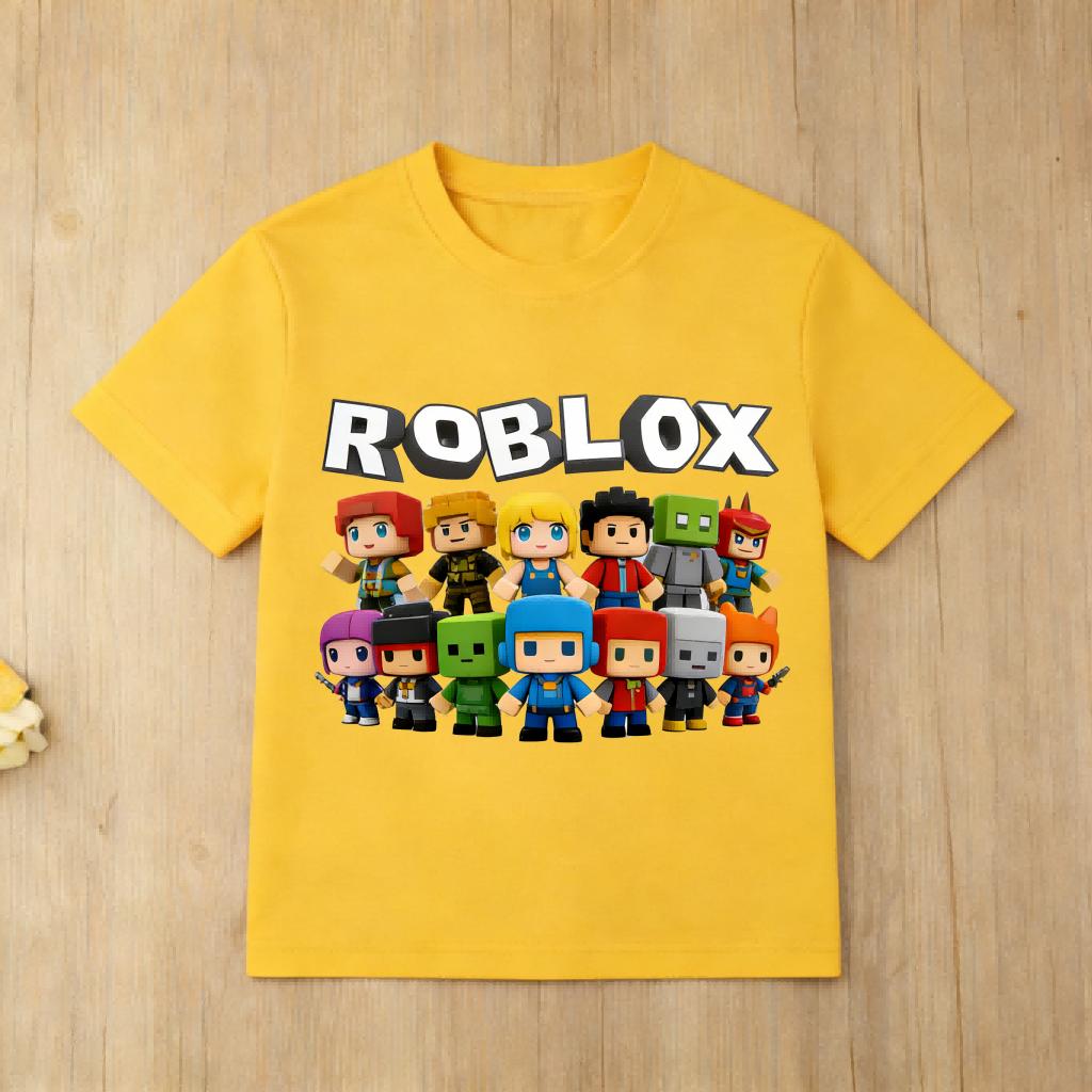 Roblox TShirt Boys Girls Short Sleeve Casual Tee Breathable Soft Cotton Top Game Fans Clothing for Daily Play Birthday Party