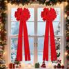 Big Soft Velvety Fabric Bowknot Christmas Tree Top Bowknot Ornament For Mantels Wedding Birthday Christmas Celebration